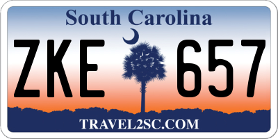 SC license plate ZKE657