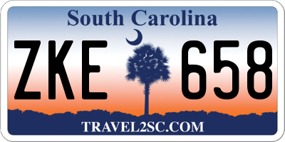 SC license plate ZKE658