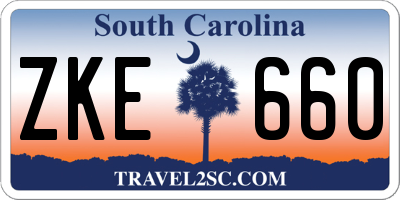 SC license plate ZKE660