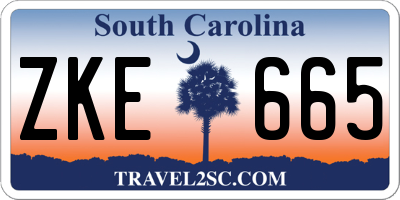 SC license plate ZKE665