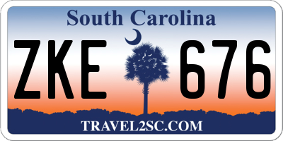 SC license plate ZKE676
