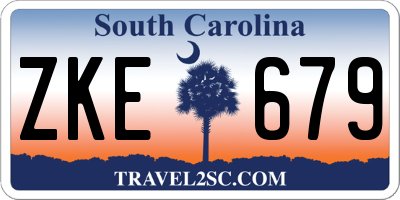 SC license plate ZKE679