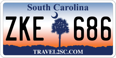 SC license plate ZKE686