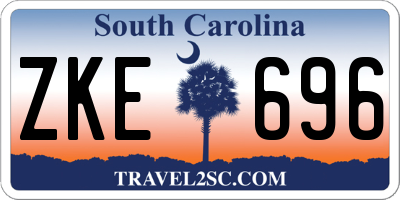 SC license plate ZKE696