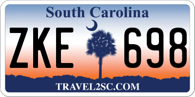 SC license plate ZKE698