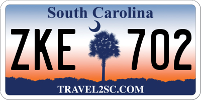 SC license plate ZKE702