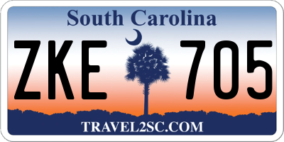 SC license plate ZKE705