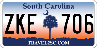 SC license plate ZKE706