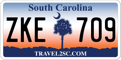 SC license plate ZKE709