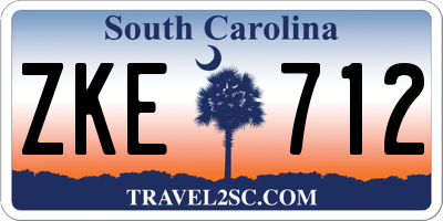 SC license plate ZKE712