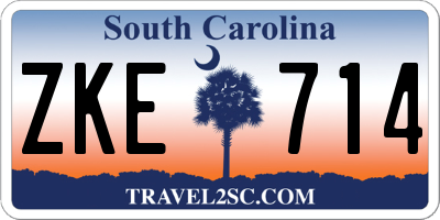 SC license plate ZKE714