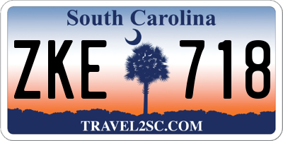 SC license plate ZKE718