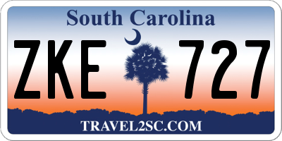SC license plate ZKE727