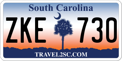 SC license plate ZKE730