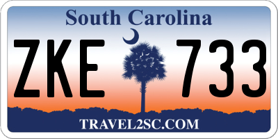 SC license plate ZKE733