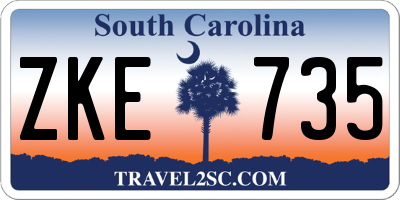 SC license plate ZKE735