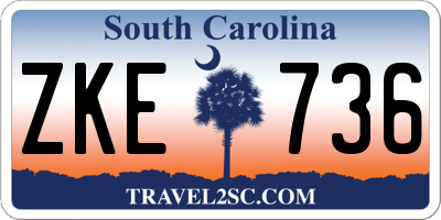 SC license plate ZKE736