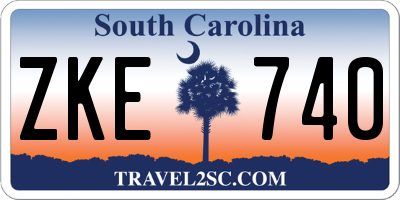 SC license plate ZKE740