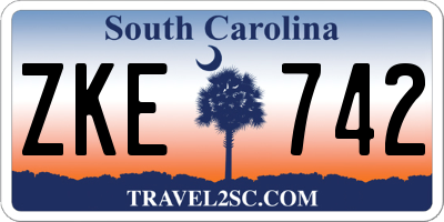 SC license plate ZKE742