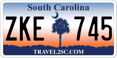 SC license plate ZKE745