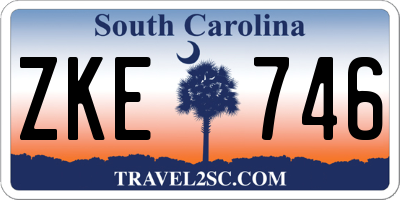 SC license plate ZKE746