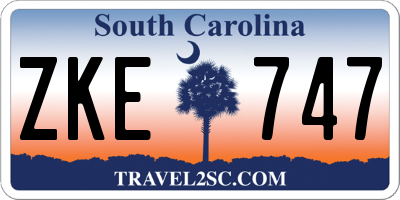 SC license plate ZKE747
