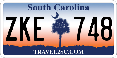 SC license plate ZKE748