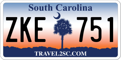 SC license plate ZKE751
