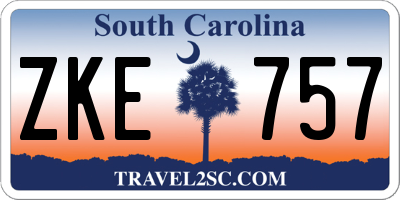 SC license plate ZKE757