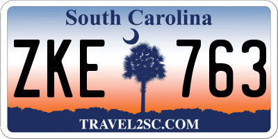 SC license plate ZKE763