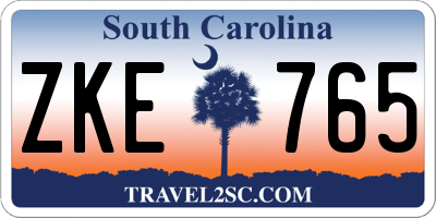 SC license plate ZKE765