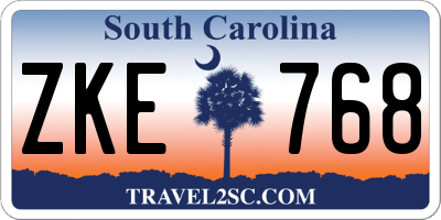SC license plate ZKE768