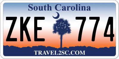 SC license plate ZKE774