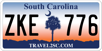 SC license plate ZKE776