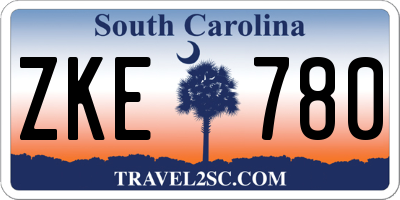 SC license plate ZKE780