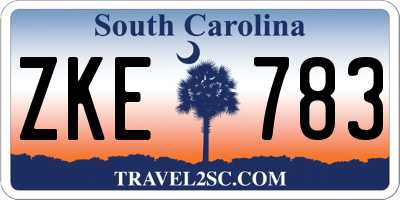 SC license plate ZKE783