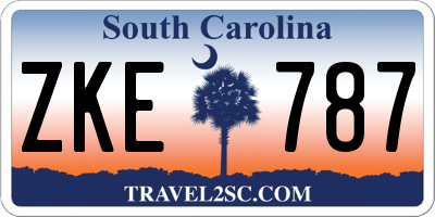 SC license plate ZKE787