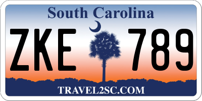 SC license plate ZKE789
