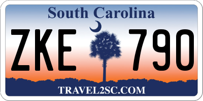 SC license plate ZKE790