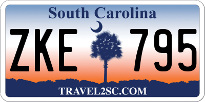 SC license plate ZKE795