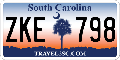 SC license plate ZKE798