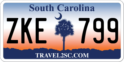 SC license plate ZKE799