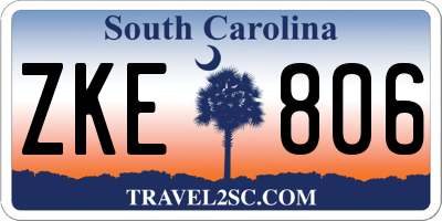 SC license plate ZKE806