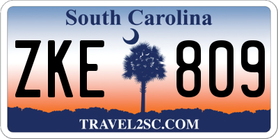 SC license plate ZKE809