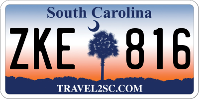 SC license plate ZKE816