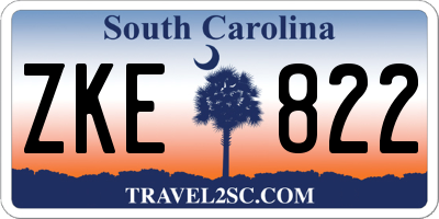 SC license plate ZKE822