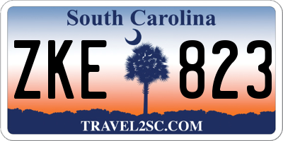 SC license plate ZKE823