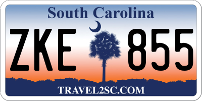 SC license plate ZKE855