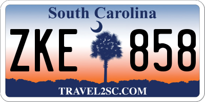 SC license plate ZKE858