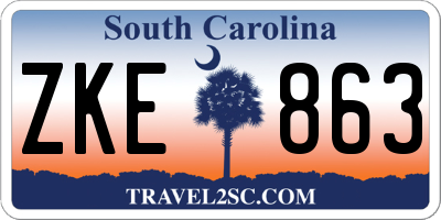 SC license plate ZKE863